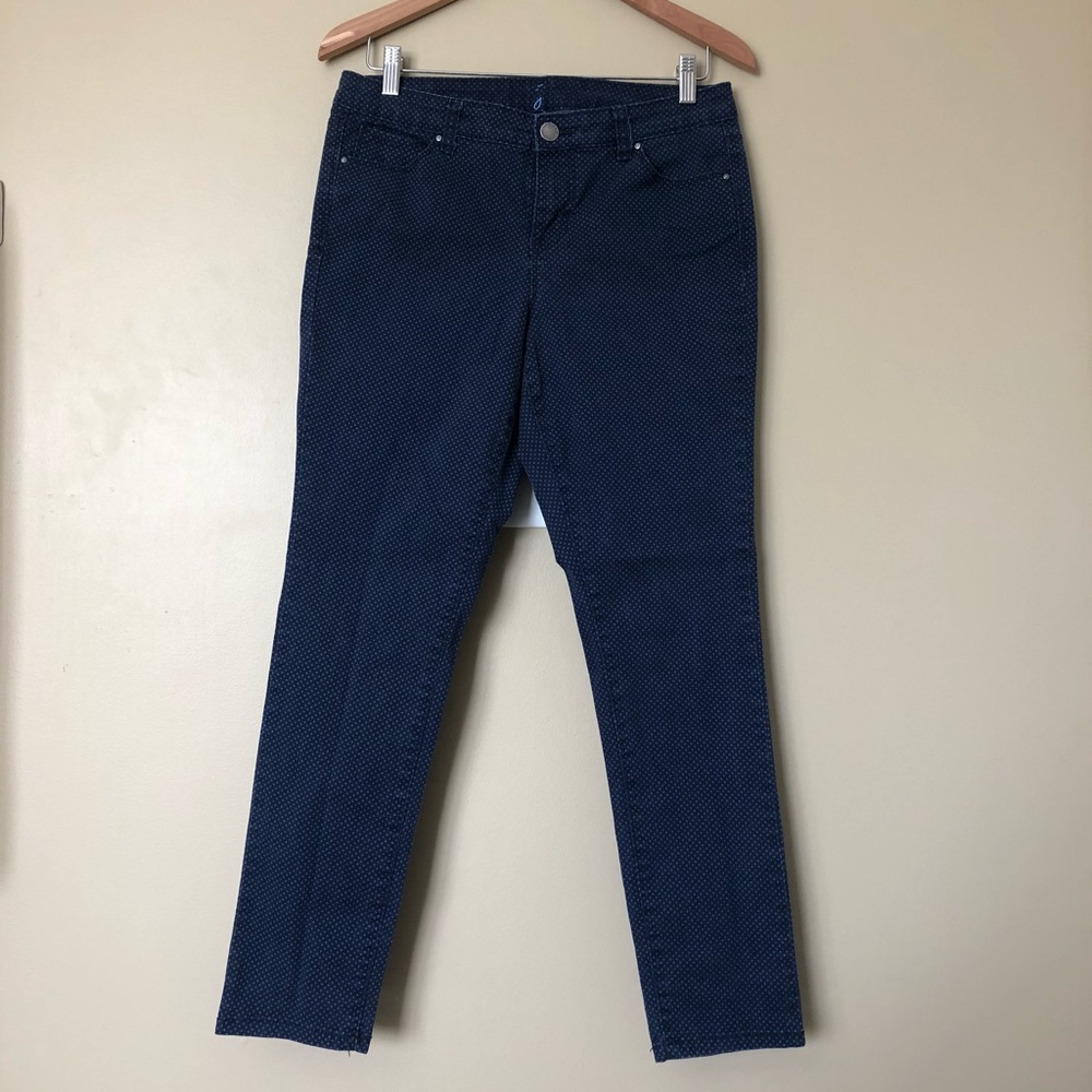 {Style & Co} Dark Blue Dotted Skinny Jeans